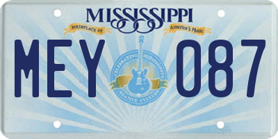 MS license plate MEY087