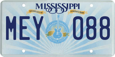 MS license plate MEY088