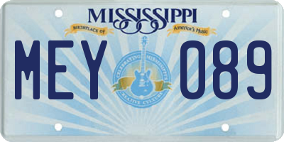 MS license plate MEY089
