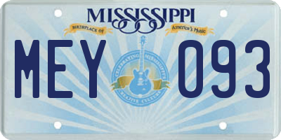 MS license plate MEY093