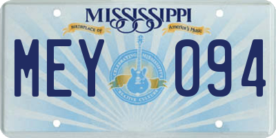 MS license plate MEY094