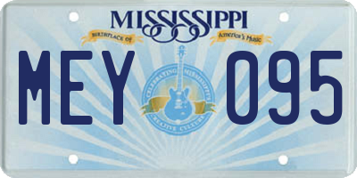 MS license plate MEY095
