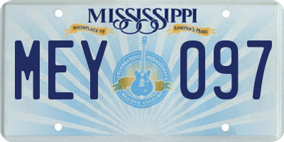 MS license plate MEY097