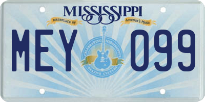 MS license plate MEY099