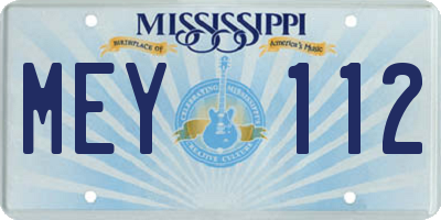 MS license plate MEY112