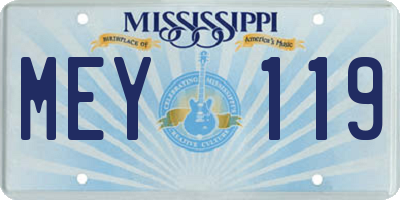 MS license plate MEY119