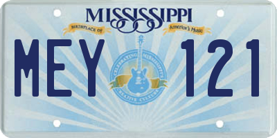 MS license plate MEY121