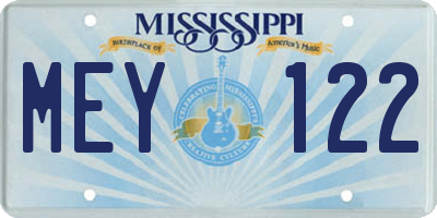 MS license plate MEY122