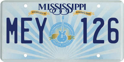 MS license plate MEY126