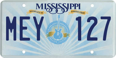 MS license plate MEY127