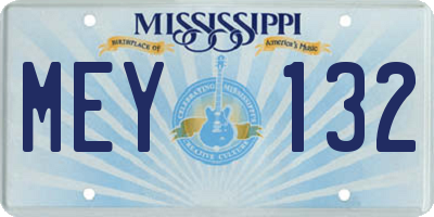 MS license plate MEY132