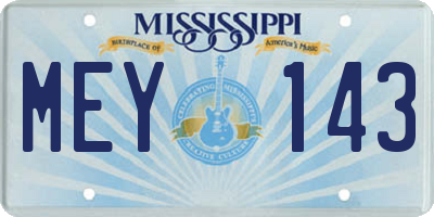 MS license plate MEY143