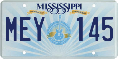 MS license plate MEY145