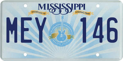 MS license plate MEY146