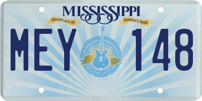 MS license plate MEY148