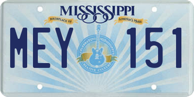 MS license plate MEY151