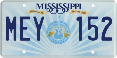 MS license plate MEY152