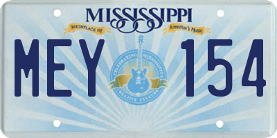 MS license plate MEY154