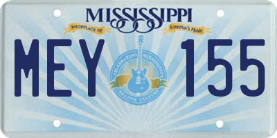 MS license plate MEY155