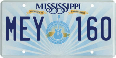 MS license plate MEY160