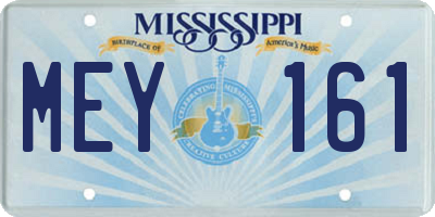 MS license plate MEY161