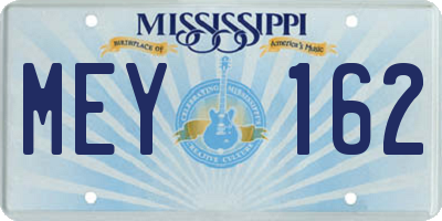 MS license plate MEY162