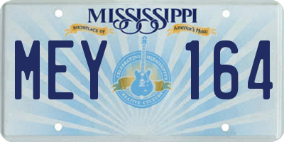 MS license plate MEY164