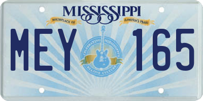 MS license plate MEY165