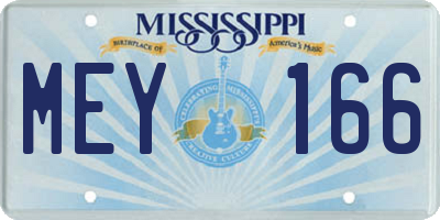 MS license plate MEY166