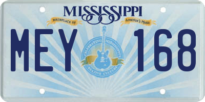 MS license plate MEY168