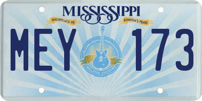 MS license plate MEY173