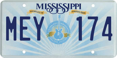 MS license plate MEY174