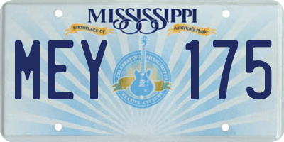 MS license plate MEY175