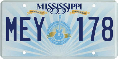 MS license plate MEY178