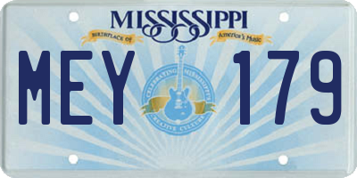 MS license plate MEY179