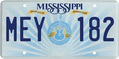 MS license plate MEY182