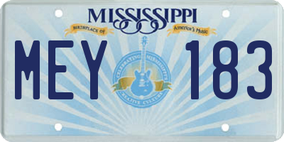MS license plate MEY183