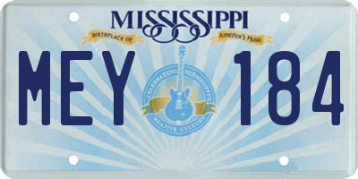 MS license plate MEY184