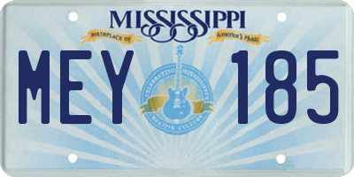MS license plate MEY185