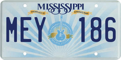 MS license plate MEY186