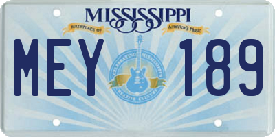 MS license plate MEY189