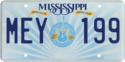 MS license plate MEY199