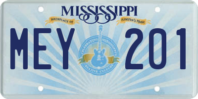 MS license plate MEY201