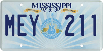 MS license plate MEY211
