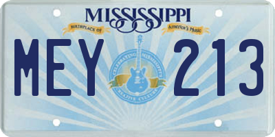 MS license plate MEY213