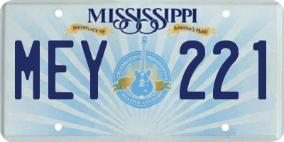 MS license plate MEY221