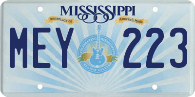 MS license plate MEY223