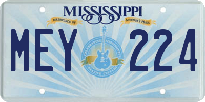 MS license plate MEY224