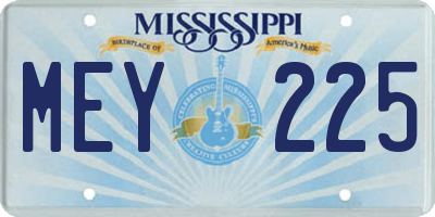 MS license plate MEY225