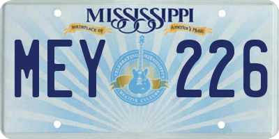 MS license plate MEY226
